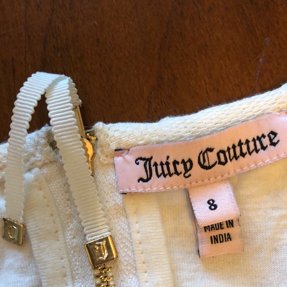 Juicy Couture Lace Dress Vintage Fully Embroidered Ivory Cream Crowns Sz 8 - Picture 9 of 12
